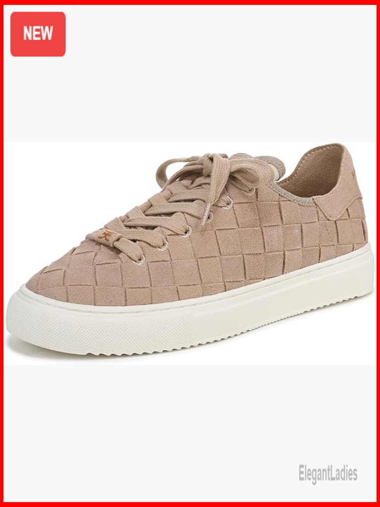 Women's Woven Sneakers Size 6.5 Suede Platform Lace-Up Casual